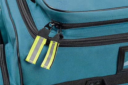 Scherber Fully-Stocked Premium First Responder Bag | HSA/FSA Approved | Large Pro EMT/EMS Trauma, Bleeding & Oxygen Medical Kit | CAT Tourniquet, HyFin Chest Seal & 250+ First Aid Supplies (Blue)