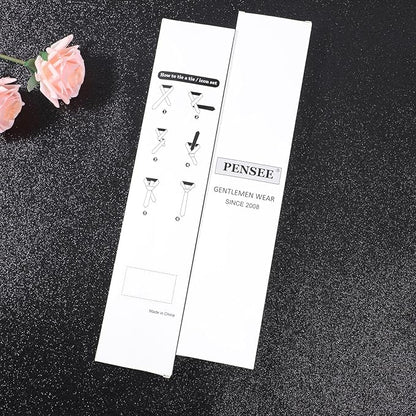 PenSee Men's Tie Set Solid Pure Color 3.15" (8CM) Classic Formal Plain Necktie and Pocket Square Set For Men