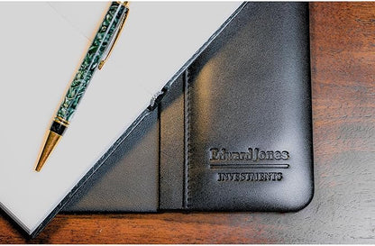 Dacasso Black Leather 38" x 24" Side-Rail Desk Pad