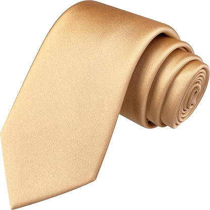 Branduce 3.15"（8cm） Mens Solid Satin Tie Pure Color Necktie for Business and Wedding + Gift Box