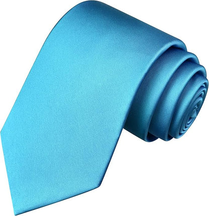 Branduce 3.15"（8cm） Mens Solid Satin Tie Pure Color Necktie for Business and Wedding + Gift Box