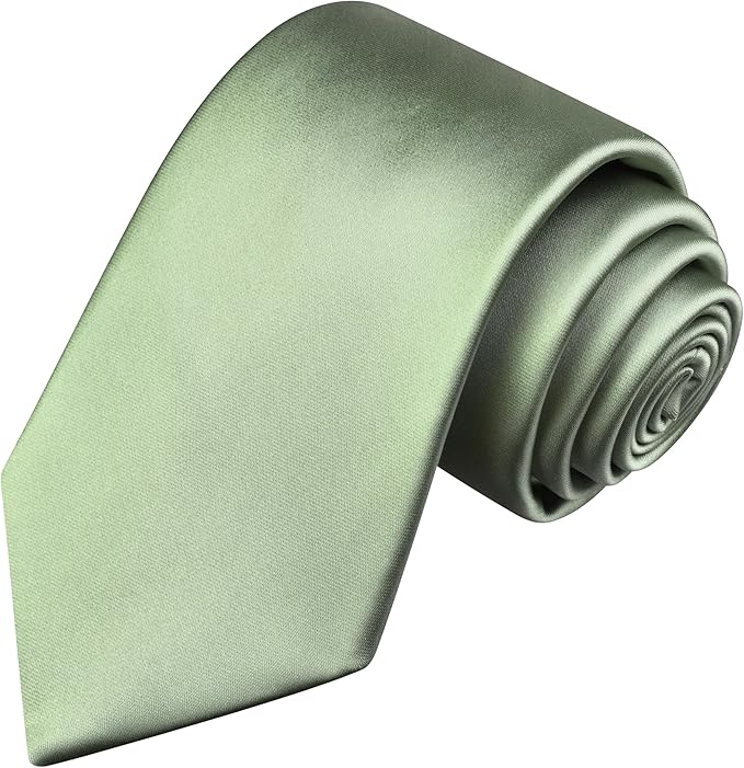 Branduce 3.15"（8cm） Mens Solid Satin Tie Pure Color Necktie for Business and Wedding + Gift Box
