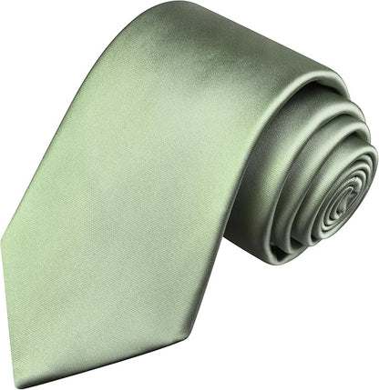 Branduce 3.15"（8cm） Mens Solid Satin Tie Pure Color Necktie for Business and Wedding + Gift Box