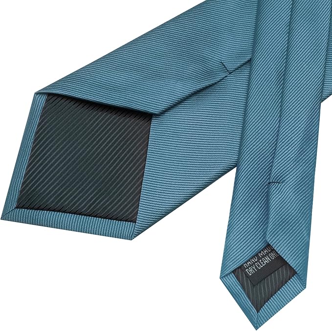 JEMYGINS Formal Necktie Solid Color Tie and Pocket Square with Tie Clip Lapel Pin Sets for Men 4PCS