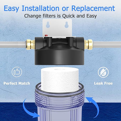 5 Micron Whole House Water Filter Cartridge, Sediment Filters for Well Water, Universal Replacement for Any 20 inch Silm Housings - 20" x 2.5" Cartridges - Pack of 6