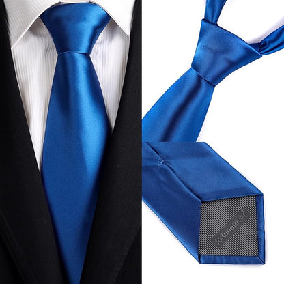 Mens Solid Satin Mens Tie With Hanky,Handmade Neckties For Men