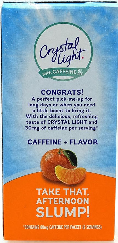 Crystal Light On The Go Citrus With Caffeine Drink Mix, 10-Packet Box (Pack of 8)