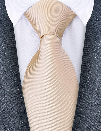 Branduce 3.15"（8cm） Men's Solid Color Formal Woven Necktie + Gift Box
