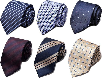 Tie For Men Necktie Woven Jacquard Neck Ties Set 6 PCS
