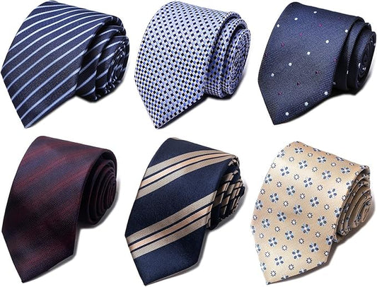 Tie For Men Necktie Woven Jacquard Neck Ties Set 6 PCS