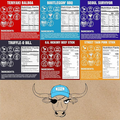 Righteous Beef Jerky Variety Pack Gift Basket - Great Gifts for Men | Gluten Free, High Protein Healthy Snack | Beef, Pork, & Turkey Jerky Variety Snack Pack | Fan Favorites 6 Pack
