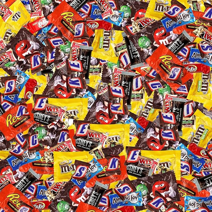Assorted Chocolate Candy Mix - Individually Wrapped Chocolates - 2lb Bulk Variety Pack for Snacking, Sharing, and Gifting - Ideal for Home, Office, and Events