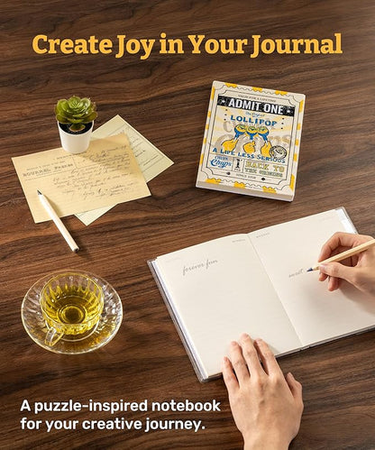 PieceRelax A5 Puzzle Journal for Adults, 300 Piece Plastic Jigsaw Book Cover (Includes Notebook) - Chupa Chups_Timeless Memories - Fun Pass, Unique Gift [YA1067]