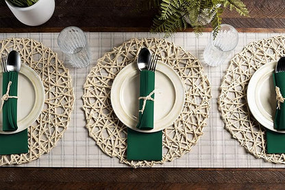 100 Linen-Feel Colored Paper Napkins - Decorative Cloth-Like Green Dinner Napkins - Soft And Absorbent. For Christmas, Kitchen, Party, Wedding, Bathroom Or Any Occasion. (Pack of 100)