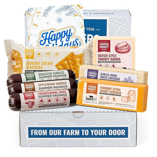 Farmers Market Gift Basket, Gluten Free, Keto, Paleo, Low Sodium, Zero Sugar, Christmas Charcuterie Board, Holiday Meat and Cheese Gift Baskets, Traditional Assortment