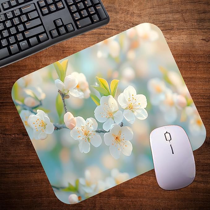 Spring Season Mouse Pad Mat Mousepad for Desk Computer Laptop PC Gaming Home or Office Gift (Bloom MP86)