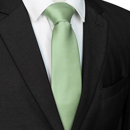 JEMYGINS Solid Color Tie Mens Necktie for Business and Wedding