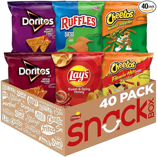 Frito-Lay Cheesy Spicy Sweet Variety Pack, 1oz Single Serve Bags, (Pack of 40) (Assortment May Vary)