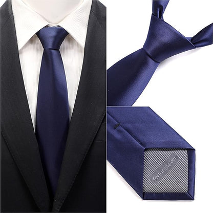 Mens Solid Satin Mens Tie With Hanky,Handmade Neckties For Men