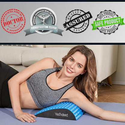 YESINDEED Back Stretcher Pillow – Pain Relief for Lower Back, Lumbar Support, Posture Correction, Sciatica Aid, Orthopedic Design, Easy to Use at Home, Office, or Anywhere, Orthopedist Recommended
