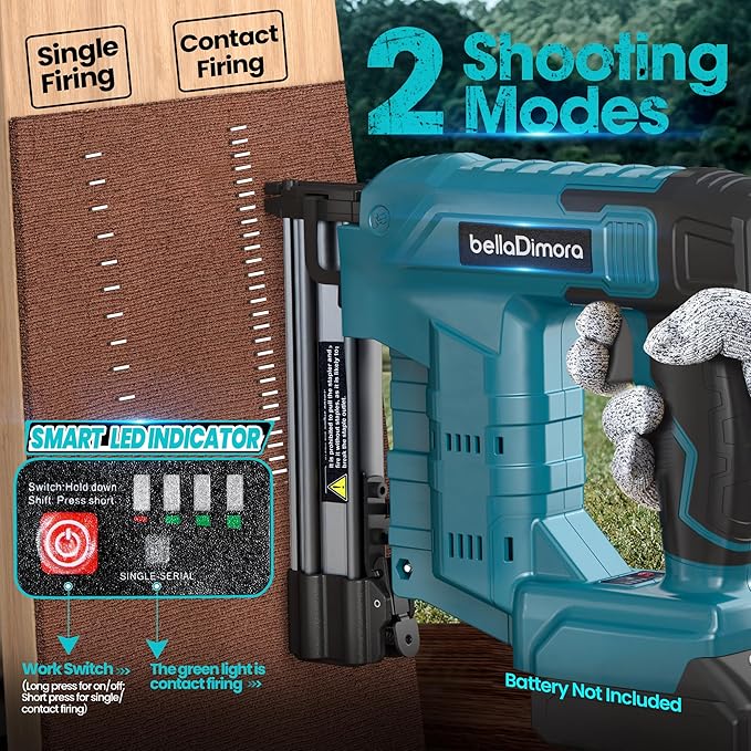 18GA Cordless Brad Nailer, 2 in 1 Nail Gun & Staple Gun for Makita 18V Bettery with 1000 Nails &1000 Staples, Battery Powered Nail Gun for Home Improvement(No Battery)