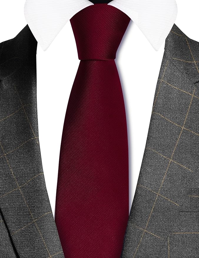 GUSLESON Classic New 3.15"（8cm） Men's Solid Color Necktie Wedding Business Tie + Gift Box