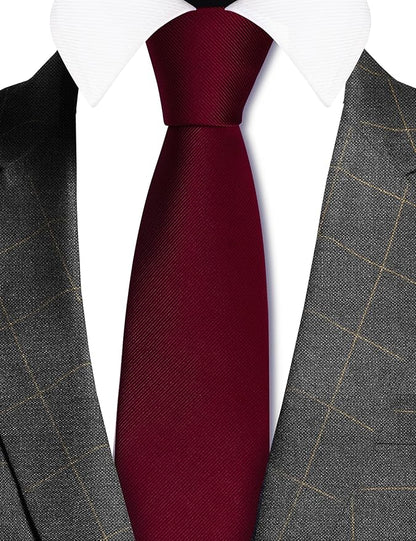 GUSLESON Classic New 3.15"（8cm） Men's Solid Color Necktie Wedding Business Tie + Gift Box