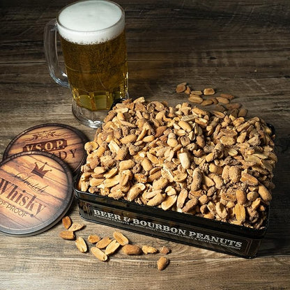Nuts Gift Basket for Men, Unique Flavored Peanuts Assortment in a Cool Tin Gift Box, Birthday Gift for Men, Great Gift for Men, Healthy Snack