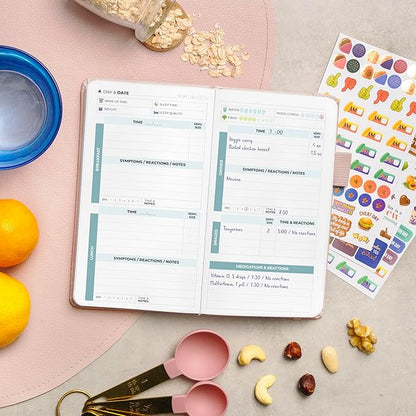 Clever Fox Food Sensitivity Journal Pocket – Daily Intolerance & Symptom Log for IBS, Diabetic, Low Fodmap, Elimination Diet – Health Tracker, 3.7x6.7 (Rose Gold)