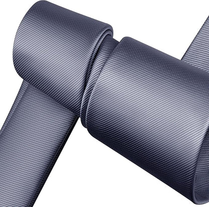 Branduce 3.15"（8cm） Men's Solid Color Formal Woven Necktie + Gift Box