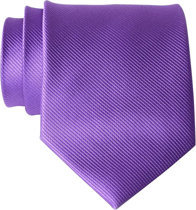 QBSM Mens Solid Polyester Textile Neckties Pure Color Neck Ties