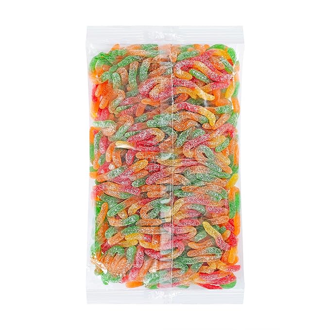 Kervan Candy Bebeto Sour Worm Gummies - Fruity & Soft Gummy Candy Bulk for Kids, Gift Snacks and Parties - Sour Gummy Worms Party Size Bag (5 lbs)