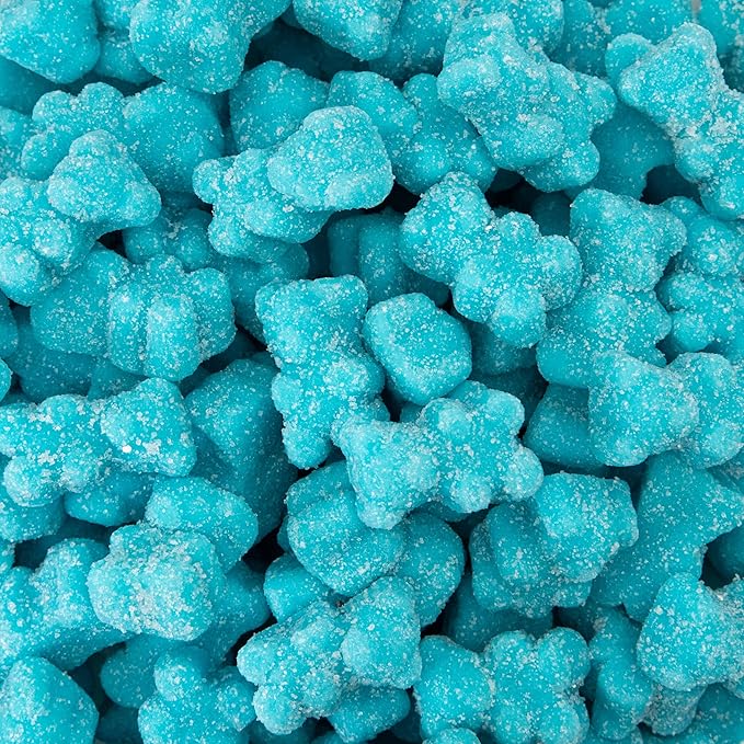 Sour Gummi Bears Candy 2-Pound Bag | Blue Raspberry Chewy Candy | Gelatin Free Blue Gummies for Baby Showers, Gender Reveal, Party Favors, and Buffets