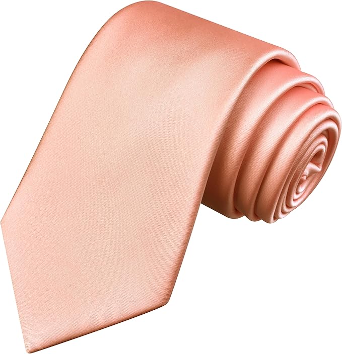 Branduce 3.15"（8cm） Mens Solid Satin Tie Pure Color Necktie for Business and Wedding + Gift Box