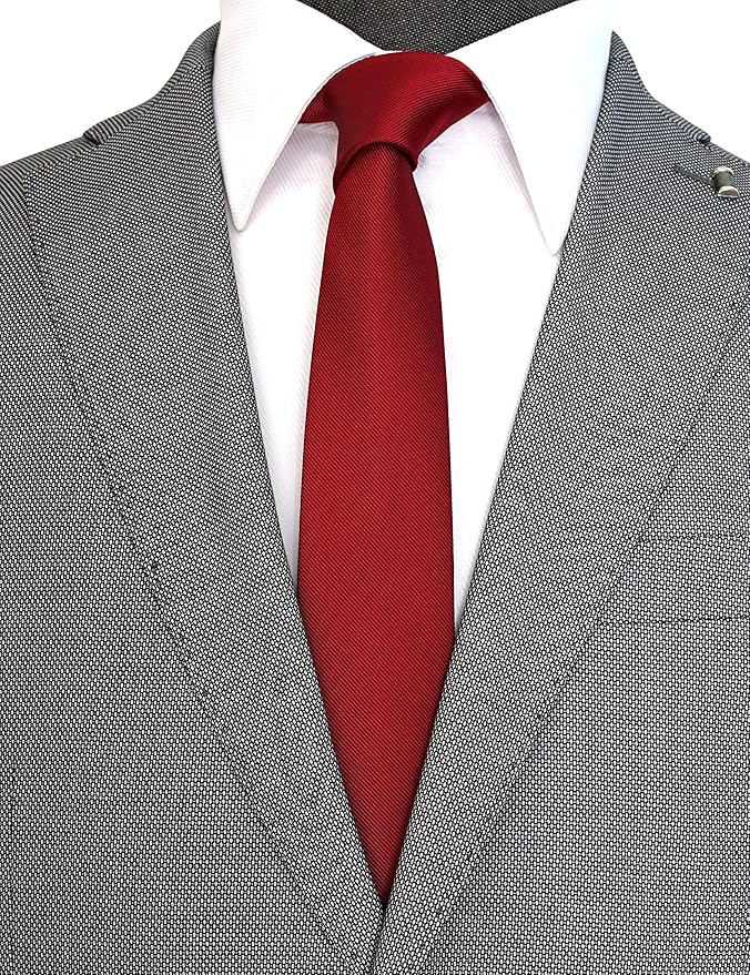 Skinny Solid Ties for Men, 2.5 inch Slim Plain Neckties 4-Pack