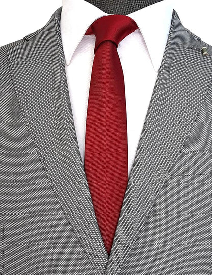 Skinny Solid Ties for Men, 2.5 inch Slim Plain Neckties 4-Pack