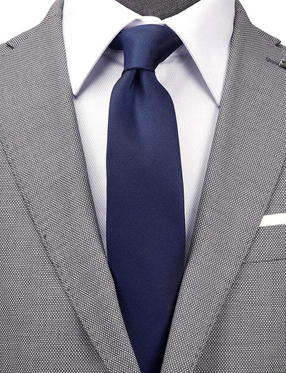 Skinny Solid Ties for Men, 2.5 inch Slim Plain Neckties 4-Pack