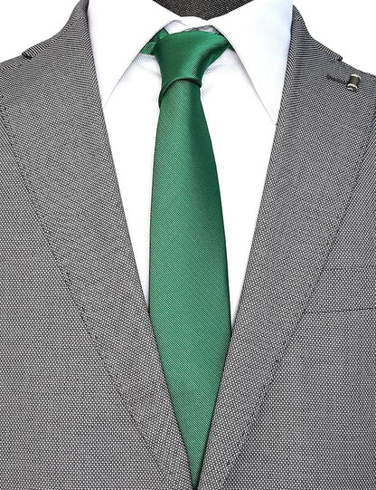 Skinny Solid Ties for Men, 2.5 inch Slim Plain Neckties 4-Pack