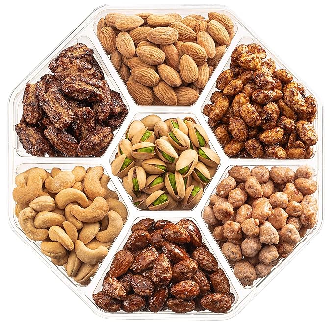 Nuts Gift Basket - Extra Large Assortment of Sweet & Roasted Salted Gourmet Nuts - Assorted Food Gift Box for Birthday, Family, Sympathy, Men & Women.