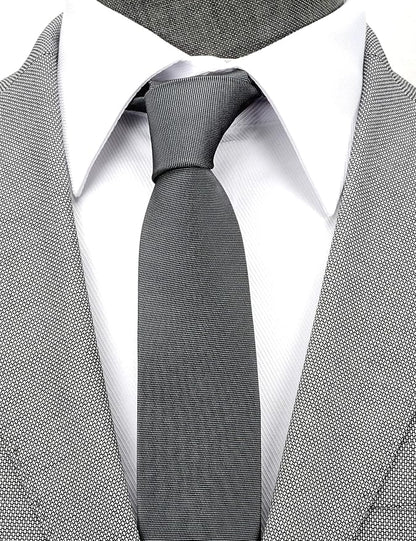 Skinny Solid Ties for Men, 2.5 inch Slim Plain Neckties 4-Pack