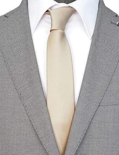 Skinny Solid Ties for Men, 2.5 inch Slim Plain Neckties 4-Pack