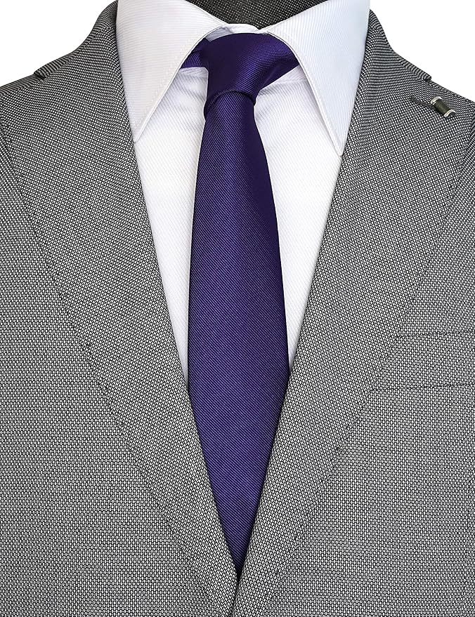 Skinny Solid Ties for Men, 2.5 inch Slim Plain Neckties 4-Pack
