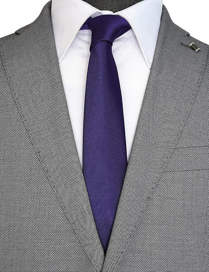 Skinny Solid Ties for Men, 2.5 inch Slim Plain Neckties 4-Pack