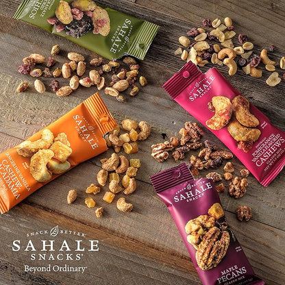 Sahale Snacks Gochujang Almonds Glazed Mix, 1.5 oz Bags (18 Packs) - Dry-Roasted Deluxe Mixed Nuts Inspired By Traditional Korean BBQ - Non-GMO, Kosher, & Certified Gluten-Free Snacks