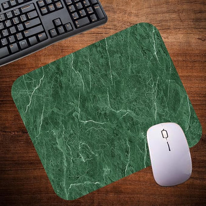 Green Marble Agate Mouse Pad Mat Mousepad for Desk Computer Laptop PC Gaming Home or Office Gift Marbled Abstract (Green MP27)