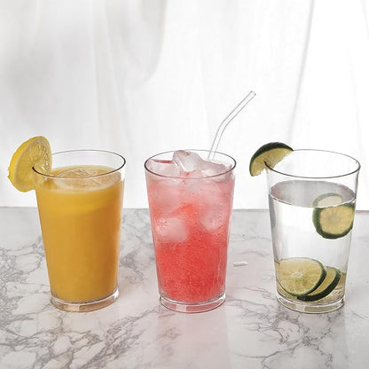 unbreakable Plastic Drinking Glasses [Set of 6] Shatterproof Drinking Cups, reusable Drinking Tumblers, Plastic glass cup, Drinking cup, Dishwasher Safe (16 Ounces)