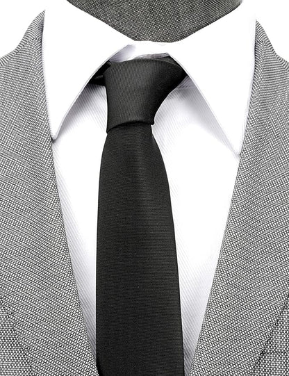 Skinny Solid Ties for Men, 2.5 inch Slim Plain Neckties 4-Pack