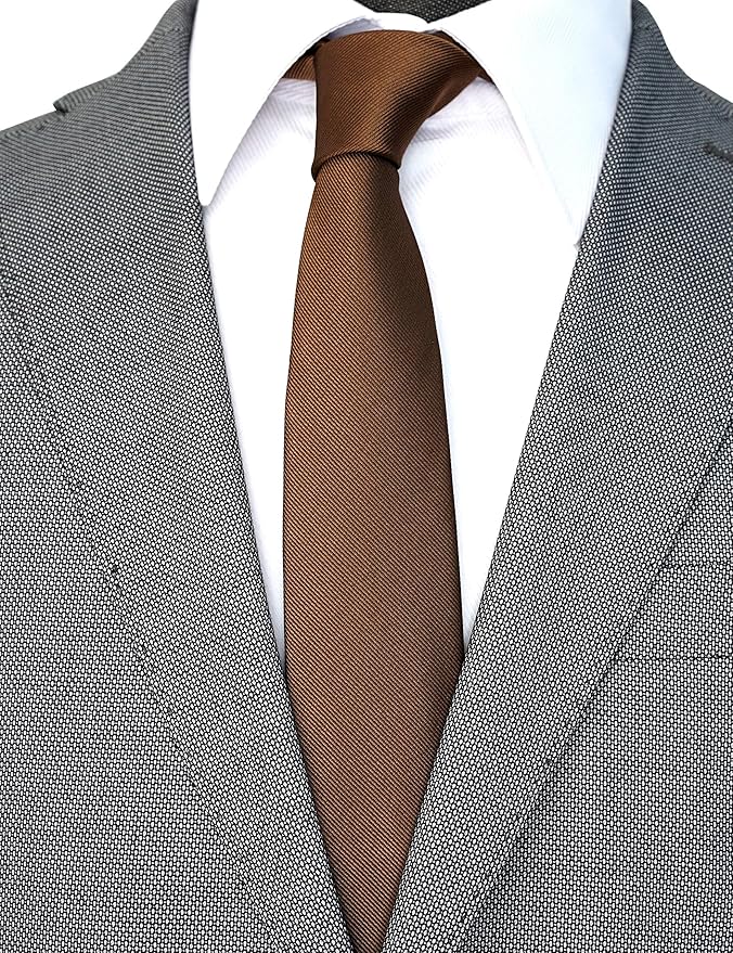Skinny Solid Ties for Men, 2.5 inch Slim Plain Neckties 4-Pack