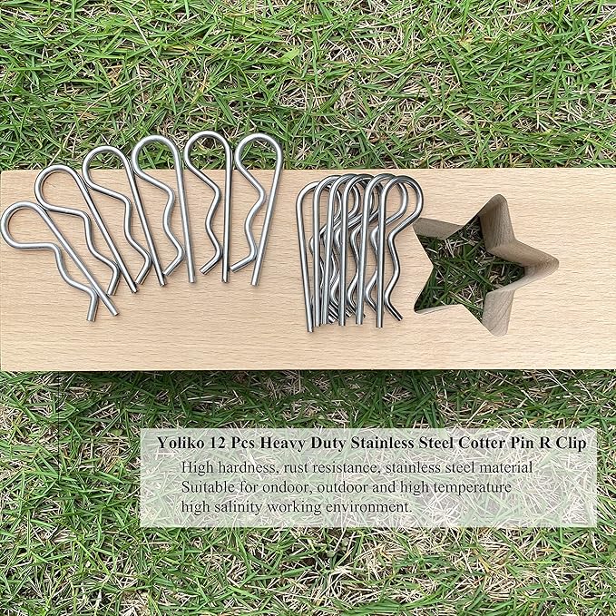 12 Pcs Heavy Duty Stainless Steel Cotter Pin R Clip Spring Retaining Wire Hair Pins for Trailer Lock System M3x60 Keeper