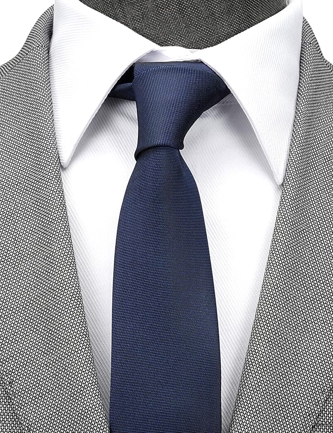 Skinny Solid Ties for Men, 2.5 inch Slim Plain Neckties 4-Pack